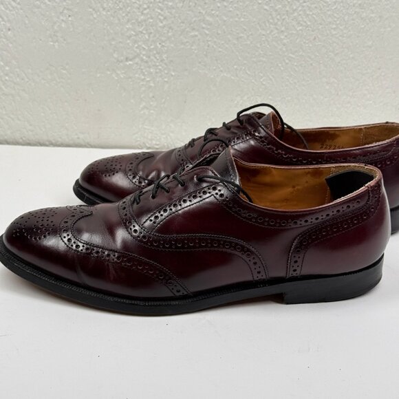 Vintage Cole Haan Oxford Brogue Dress Shoes Wingtip Burgundy Leather SIze 9.5D - Picture 5 of 14